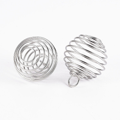 Iron Wire Spiral Bead Cages LS-X-IFIN-R231-14mm-P-1