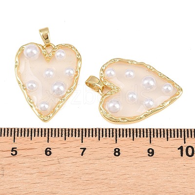 Rack Plating Brass & Epoxy Resin Pendants KK-C059-10A-G-1