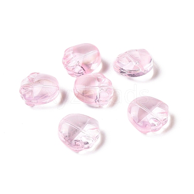 Transparent Spray Painted Glass Beads GLAA-I050-12F-1