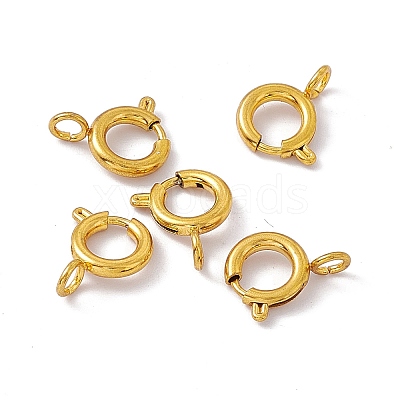 PVD Vacuum Plating 201 Stainless Steel Spring Ring Clasps STAS-J401-LD023-8-1