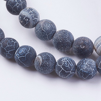 Natural Weathered Agate Beads Strands G-G589-8mm-M-1
