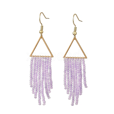Glass Beaded Dangle Earrings EJEW-MZ00749-01-1