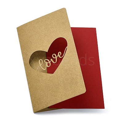 3 Sets Kraft Paper Greeting Cards AJEW-FS0001-27A-1