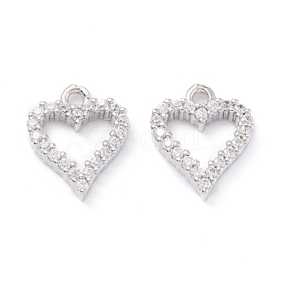 Rack Plating Brass Micro Pave Cubic Zirconia Charms ZIRC-C026-08P-1