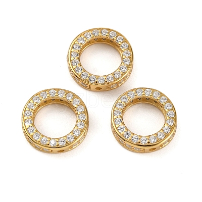 925 Sterling Silver Micro Pave Clear Cubic Zirconia Bead Frames STER-P061-01B-G-1