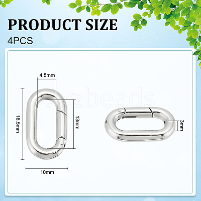 4Pcs 304 Stainless Steel Spring Gate Rings STAS-UN0051-08-1