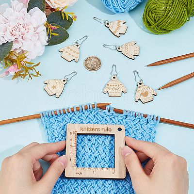 Alloy and  Wooden Sweater Knitting tool AJEW-WH0472-20E-1