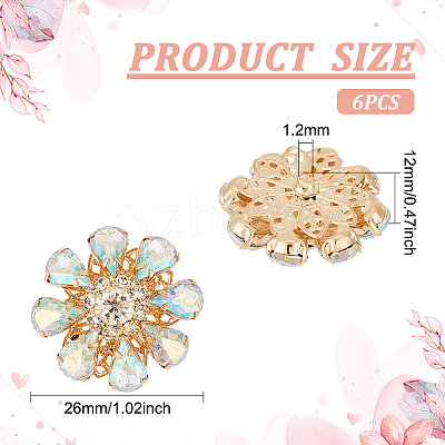 6Pcs Acrylic Rhinestone Buttons DIY-FG0004-60B-1