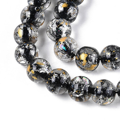Crackle Transparent Glass Beads Strands GLAA-N030-8mm-01A-1
