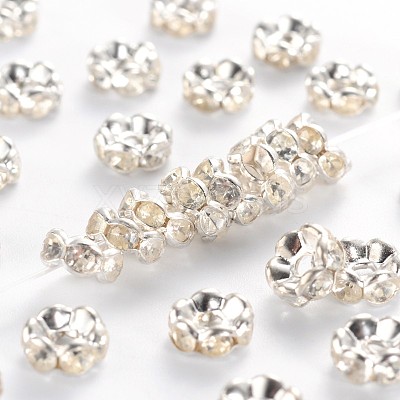 Brass Crystal Rhinestone Spacer Beads RSB028-B01-1