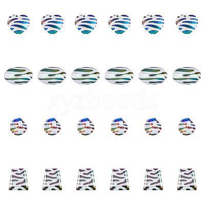 40Pcs 4 Style UV Plating Opaque Acrylic Beads SACR-DC0001-07-1