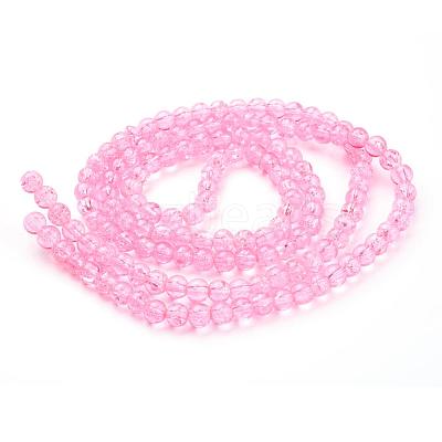 Spray Painted Crackle Glass Beads Strands CCG-Q001-6mm-02-1