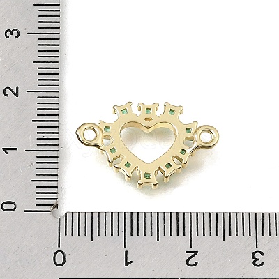 Brass Pave Cubic Zirconia Connector Charms KK-E802-15G-C-1