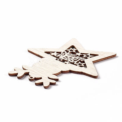 Christmas Spray Painted Wood Big Pendants FIND-H030-22-1