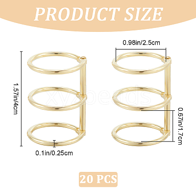 3-Ring Iron Loose Leaf Book Binder Hinged Rings AJEW-CP0009-48B-1