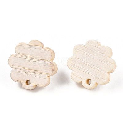 Ash Wood Stud Earring Findings EJEW-N017-011X-1