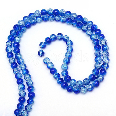 Baking Paint Crackle Glass Bead Strands CCG-S001-10mm-16-1