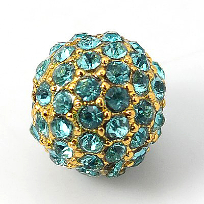 Alloy Rhinestone Beads RB-A034-10mm-A03G-1