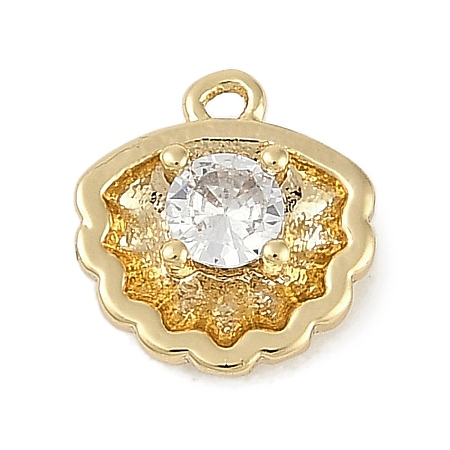 Brass Micro Pave Cubic Zirconia Charms KK-I719-31G-1