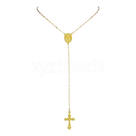 Alloy Cross Pendant Necklaces for Women NJEW-JN04799-1