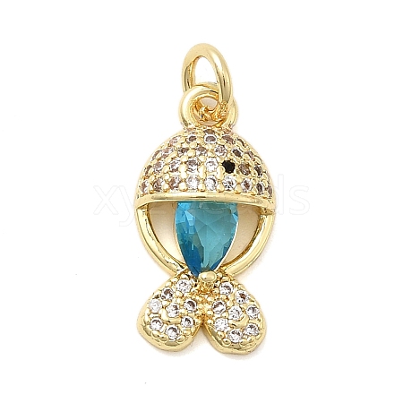 Brass Micro Pave Cubic Zirconia Pendants KK-C137-08G-03-1