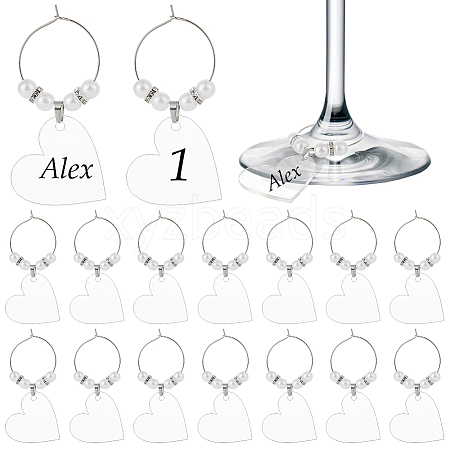 Blank Acrylic Wine Glass Charms AJEW-AB00149-1