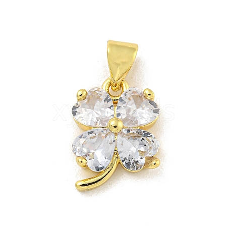 Rack Plating Brass Pave Cubic Zirconia Charms KK-G513-09G-1