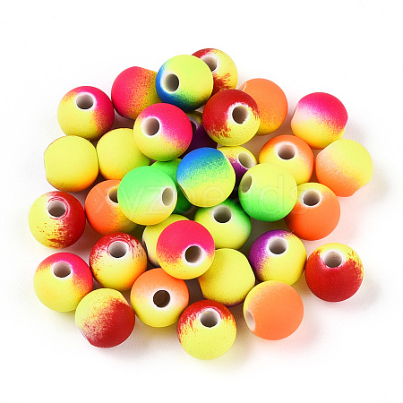 Spray Painted Acrylic Beads ACRP-N003-03-1