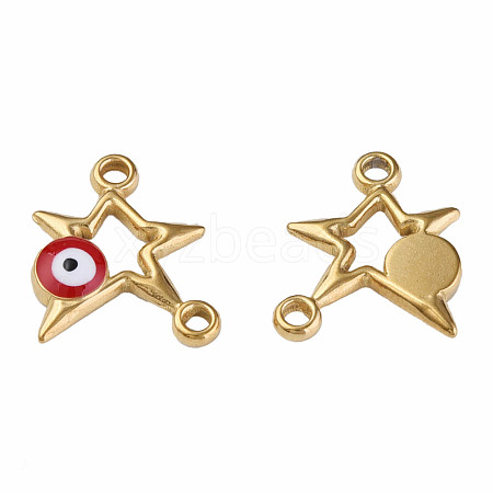 304 Stainless Steel Enamel Connector Charms STAS-N087-62-01G-1