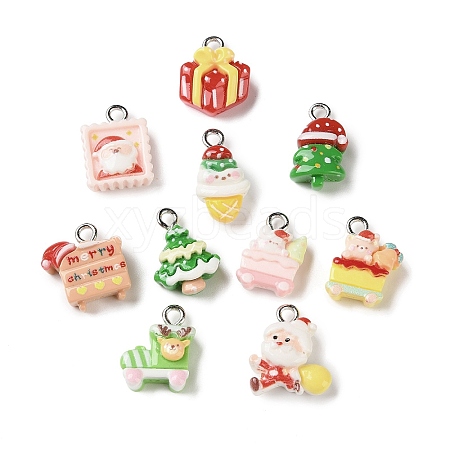 Christmas Opaque Resin Pendants RESI-I352-01P-02-1