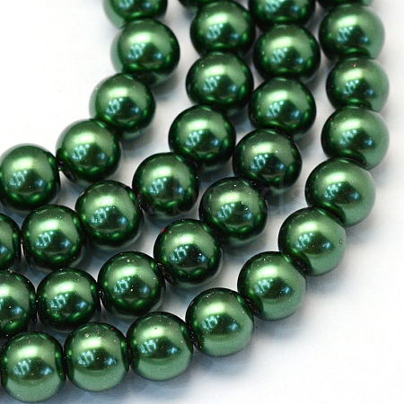 Baking Painted Glass Pearl Round Bead Strands HY-Q003-10mm-75-1