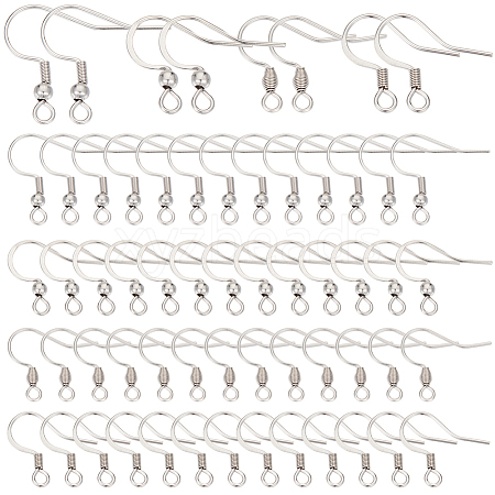 SUNNYCLUE 240Pcs 4 Styles 304 Stainless Steel French Earring Hooks STAS-SC0008-20B-1