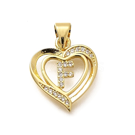 Rack Plating Brass Micro Pave Cubic Zirconia Pendants KK-L226-101G-F-1