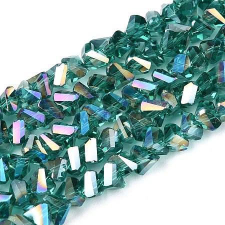 Electroplate Transparent Glass Beads Strands GLAA-N021-4mm-05-1