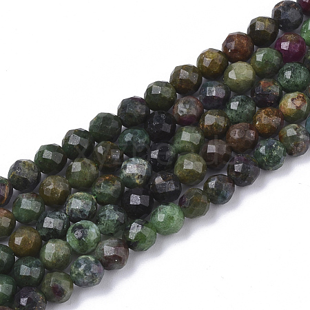 Natural Ruby Zoisite Beads Strands G-S361-4mm-003-1