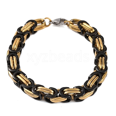 304 Stainless Steel Byzantine Chain Bracelets BJEW-B078-60GEB-1