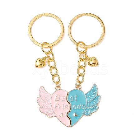 2Pcs Alloy Enamel Charm Keychains KEYC-JKC01090-1