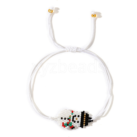 Christmas Cute Cartoon Character Miyuki Handmade Beaded Braided Adjustable Link Bracelets VV0401-2-1