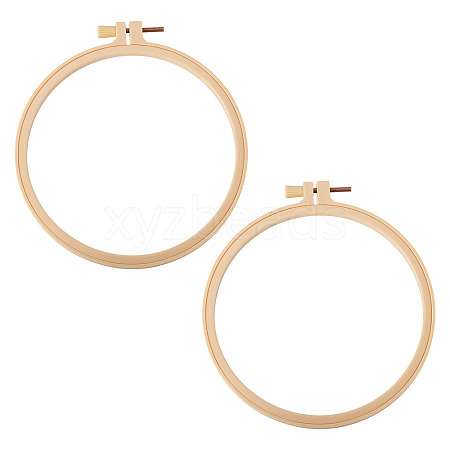 Plastic Imitation Bamboo Cross Stitch Embroidery Hoops TOOL-TADJ0001-03D-1