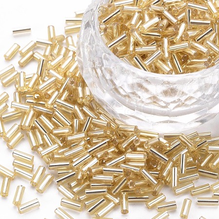 Plated Glass Bugle Beads SEED-S046-01A-22-1