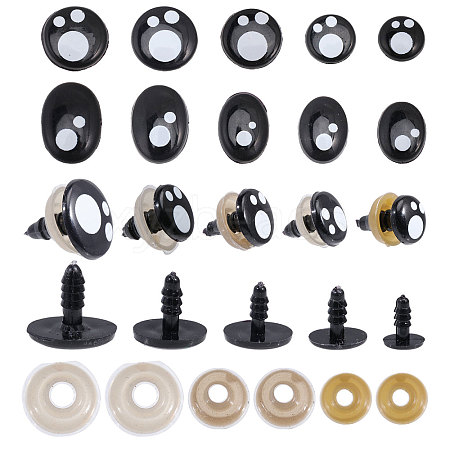 Craft Plastic Doll Eyes DIY-GL0004-77-1