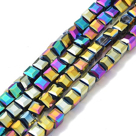 Electroplate Glass Beads Strands EGLA-D018-6x6mm-74-1