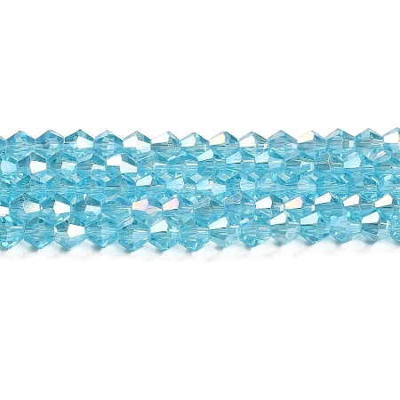 Transparent Electroplate Glass Beads Strands EGLA-A039-T3mm-B20-1