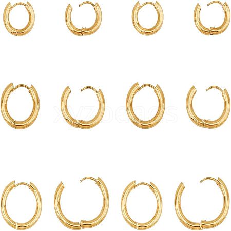 Unicraftale 304 Stainless Steel Huggie Hoop Earrings EJEW-UN0001-25G-1