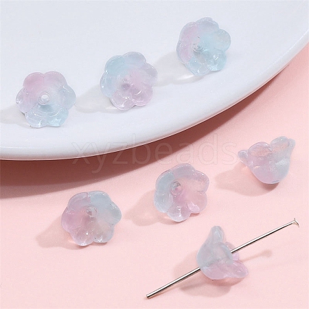 10Pcs Gradient Color Transparent Glass Imitation Jade Beads PW-WG464DA-31-1