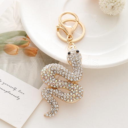 Alloy Rhinestone Keychains PW-WGC393B-01-1