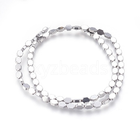 Electroplated Non-magnetic Synthetic Hematite Beads Strands G-P392-D04-1