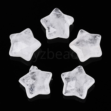 Natural Quartz Crystal Charms G-H241-04K-1