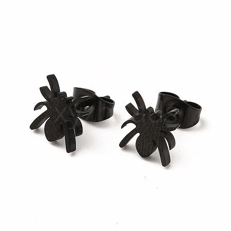 Halloween Spider 304 Stainless Steel Stud Earrings for Women EJEW-B019-01EB-1