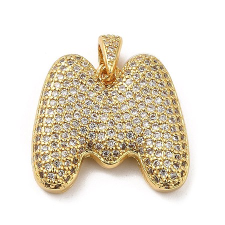 Brass Micro Pave Cubic Zirconia Pendants KK-E061-03G-13-1